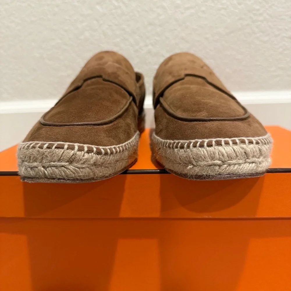 *SOLD!* Hermes Men’s Brown Suede Trip Espadrilles Size 44 EU / 11 US - Picture 8 of 13